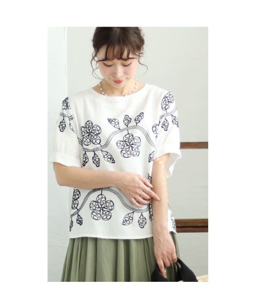 Sawa a la mode(サワアラモード)/レディース 大人 上品 蔦に流れる草花刺繍のシャツブラウス/img20