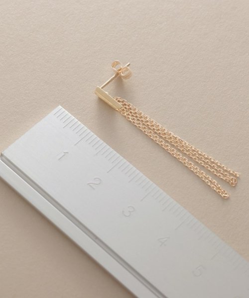 K10バイアスプレートフリンジ スタッドピアス 