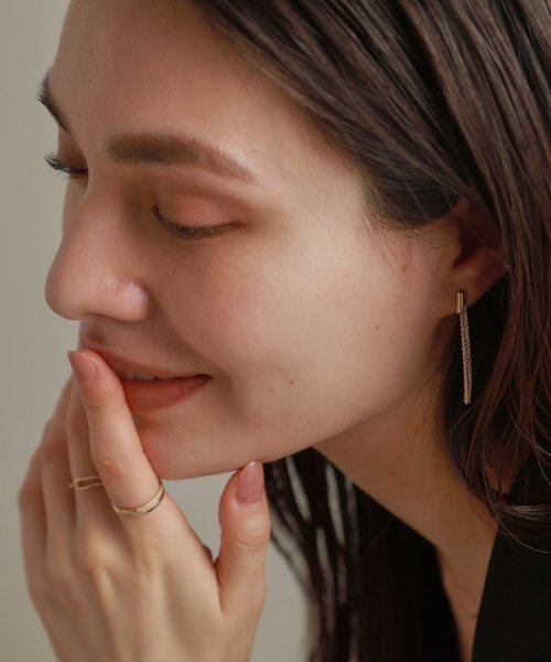 K10バイアスプレートフリンジ スタッドピアス 