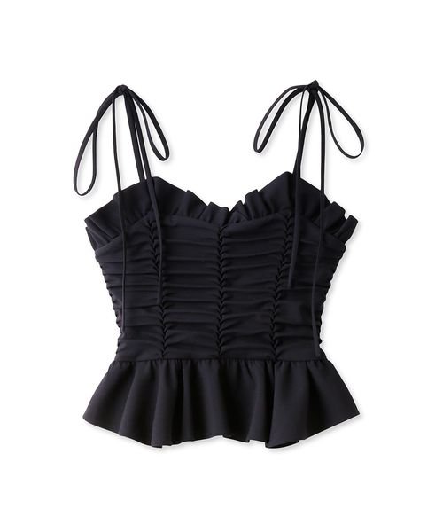 Sustainableギャザーデザインビスチェ 予めご了承ください