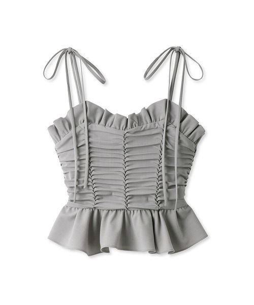 Sustainableギャザーデザインビスチェ 予めご了承ください