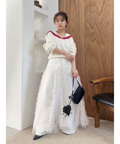 ラッフルボリュームチュールスカート 予めご了承ください