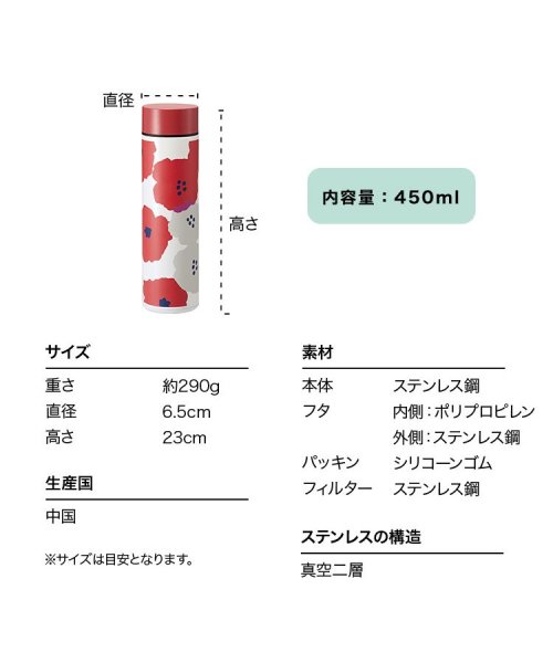 Wpc．(Wpc．)/【Wpc.公式】ステンレスボトル 450ml 保温 保冷 水筒 おしゃれ 可愛い 北欧 レディース 女性 通勤 通学 ギフト 母の日 母の日ギフト プレゼント/img15