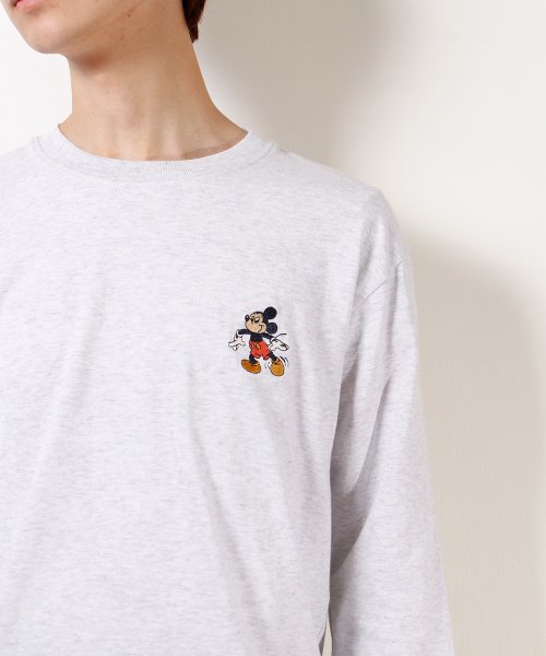 DISNEY(DISNEY)/【DISNEY/ディズニー】ミッキーマウスMickey Mouseワンポイント刺繍7分袖Tシャツ/img02
