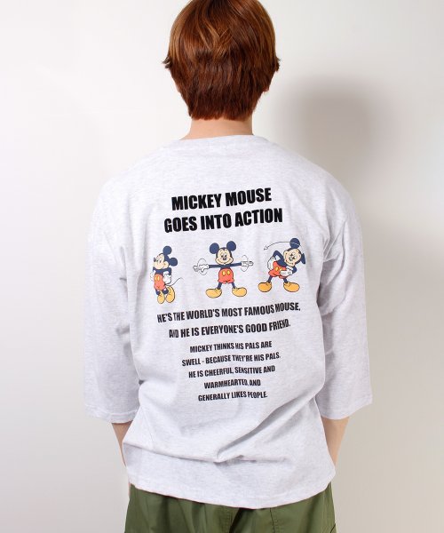 DISNEY(DISNEY)/【DISNEY/ディズニー】ミッキーマウスMickey Mouseワンポイント刺繍7分袖Tシャツ/img06