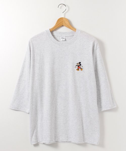 DISNEY(DISNEY)/【DISNEY/ディズニー】ミッキーマウスMickey Mouseワンポイント刺繍7分袖Tシャツ/img10