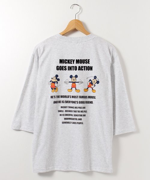 DISNEY(DISNEY)/【DISNEY/ディズニー】ミッキーマウスMickey Mouseワンポイント刺繍7分袖Tシャツ/img11