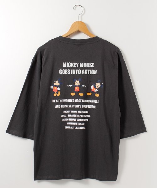 DISNEY(DISNEY)/【DISNEY/ディズニー】ミッキーマウスMickey Mouseワンポイント刺繍7分袖Tシャツ/img14