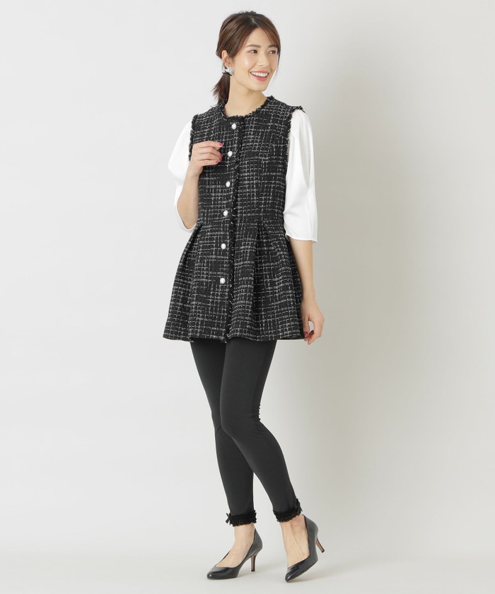 カラーツイードジレ　美品✨ 楽天市場】カラーツイードジレ／ジル スチュアート（JILL STUART