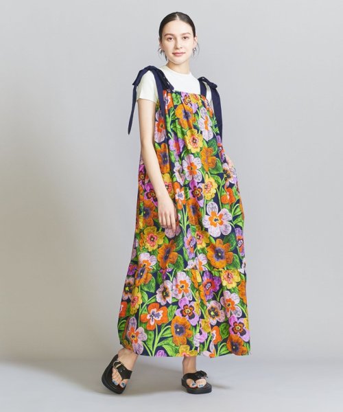 ＜FRNCH＞フラワープリント リボンワンピース  Z1360348738(10450円)