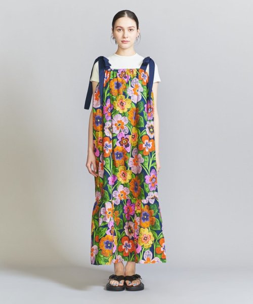 ＜FRNCH＞フラワープリント リボンワンピース  Z1360348738(10450円)