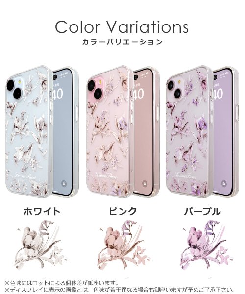 LAISSE PASSE(レッセパッセ)/iPhone15/14/13 LAISSE PASSE [TPUクリアケース/水彩花/WHITE]/img02