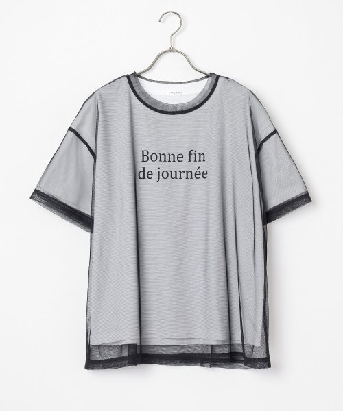 Honeys(ハニーズ)/インナー付チュールＴ トップス Tシャツ カットソー 半袖 セットアイテム チュール /img21
