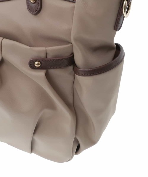 【2WAY/撥水加工】レザーポイントナイロントートバッグ 