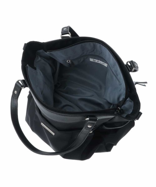 【2WAY/撥水加工】レザーポイントナイロントートバッグ 