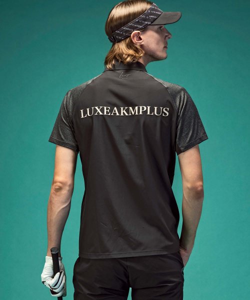 LUXEAKMPLUS(LUXEAKMPLUS)/LUXEAKMPLUS(リュクスエイケイエムプラス)ゴルフ 配色バックロゴ半袖ポロシャツ/img02