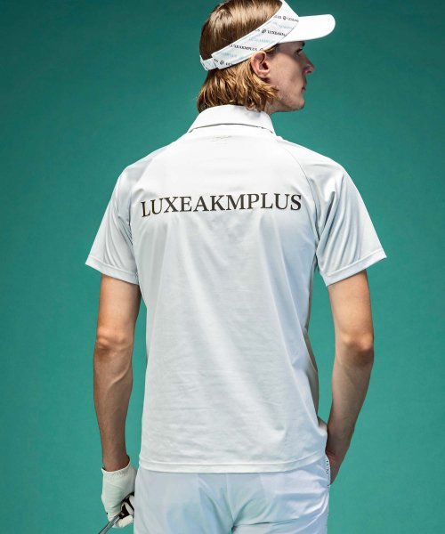 LUXEAKMPLUS(LUXEAKMPLUS)/LUXEAKMPLUS(リュクスエイケイエムプラス)ゴルフ 配色バックロゴ半袖ポロシャツ/img10