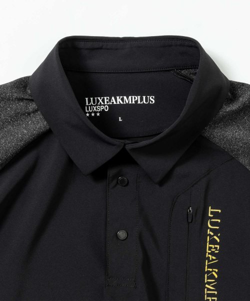 LUXEAKMPLUS(LUXEAKMPLUS)/LUXEAKMPLUS(リュクスエイケイエムプラス)ゴルフ 配色バックロゴ半袖ポロシャツ/img20