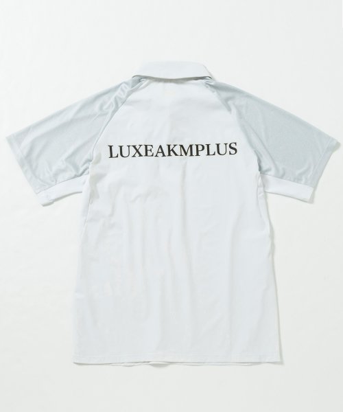 LUXEAKMPLUS(LUXEAKMPLUS)/LUXEAKMPLUS(リュクスエイケイエムプラス)ゴルフ 配色バックロゴ半袖ポロシャツ/img24
