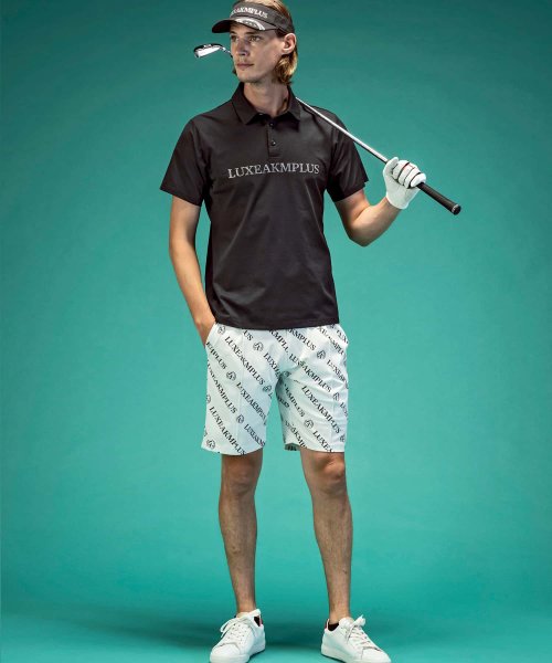 LUXEAKMPLUS(LUXEAKMPLUS)/LUXEAKMPLUS(リュクスエイケイエムプラス)ゴルフ ラインストーンロゴ半袖ポロシャツ/img18