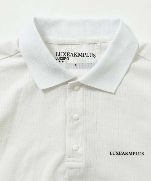 LUXEAKMPLUS(LUXEAKMPLUS)/LUXEAKMPLUS(リュクスエイケイエムプラス)ゴルフ バックロゴベンチレーションポロシャツ/img40