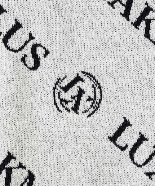 LUXEAKMPLUS(LUXEAKMPLUS)/LUXEAKMPLUS(リュクスエイケイエムプラス)ゴルフ 総柄ロゴ半袖モックネックニット/img27