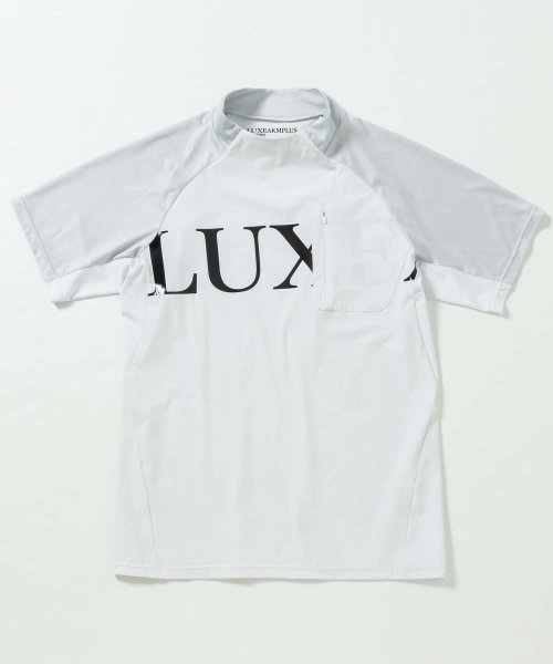 LUXEAKMPLUS(LUXEAKMPLUS)/LUXEAKMPLUS(リュクスエイケイエムプラス)ゴルフ 配色ロゴ半袖モックネックTシャツ/img17