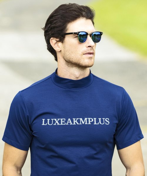 LUXEAKMPLUS(LUXEAKMPLUS)/LUXEAKMPLUS(リュクスエイケイエムプラス)ゴルフ ラインストーンロゴ半袖モックネックTシャツ/img09