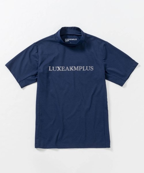 LUXEAKMPLUS(LUXEAKMPLUS)/LUXEAKMPLUS(リュクスエイケイエムプラス)ゴルフ ラインストーンロゴ半袖モックネックTシャツ/img25