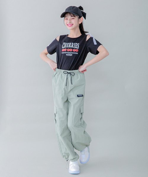 JENNI belle(ジェニィベル)/【WEB限定】肩あきロゴテープTシャツ/img01