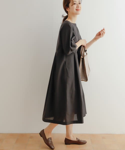 『UR TECH Smart Linen Touch』タックスリーブ切替ワンピース 人気・おすすめ｜使いやすい・旅行におすすめ 品質保証 全国発送