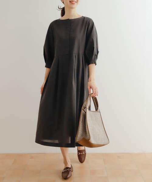 『UR TECH Smart Linen Touch』タックスリーブ切替ワンピース 人気・おすすめ｜使いやすい・旅行におすすめ 品質保証 全国発送