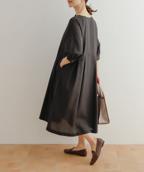 『UR TECH Smart Linen Touch』タックスリーブ切替ワンピース 人気・おすすめ｜使いやすい・旅行におすすめ 品質保証 全国発送
