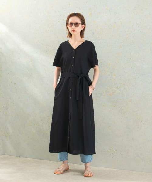 URBAN RESEARCH ROSSO(URBAN　RESEARCH　ROSSO)/『UR TECH DRYLUXE』ブイネックフレアースリーブワンピース/img14