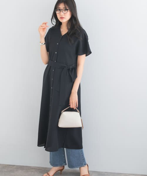 URBAN RESEARCH ROSSO(URBAN　RESEARCH　ROSSO)/『UR TECH DRYLUXE』ブイネックフレアースリーブワンピース/img18