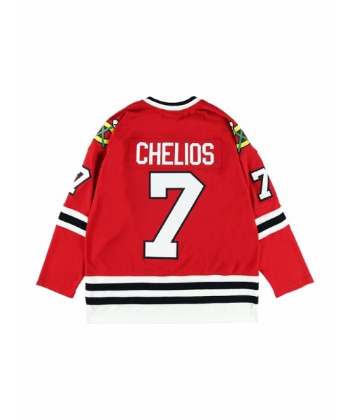 Mitchell & Ness(ミッチェルアンドネス)/クリス・チェリオス ブラックホークス ロード ブルーラインジャージ 1991－92 NHL DARK JERSEY BLACKHAWKS 1991 CHRIS /img01