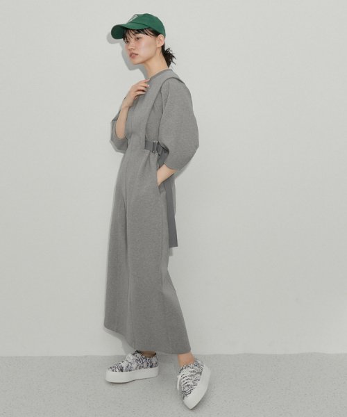 【サステナブル】サイドベルトダンボールワンピース サステナブル COTTON