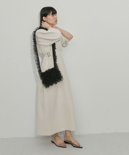 【サステナブル】サイドベルトダンボールワンピース サステナブル COTTON