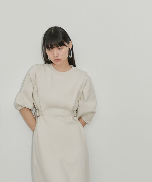 【サステナブル】サイドベルトダンボールワンピース サステナブル COTTON