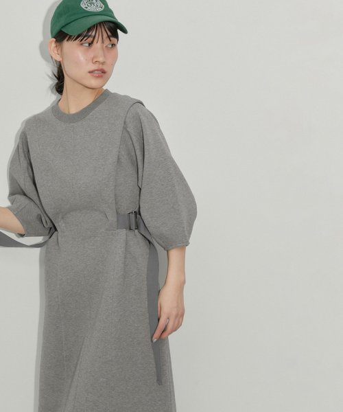 【サステナブル】サイドベルトダンボールワンピース サステナブル COTTON