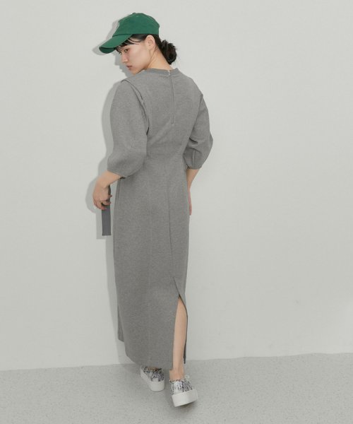 【サステナブル】サイドベルトダンボールワンピース サステナブル COTTON