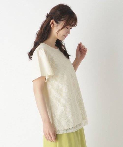  LAURA ASHLEY(ローラアシュレイ)/【身頃綿100％/洗える】フロントレースTシャツ/img02