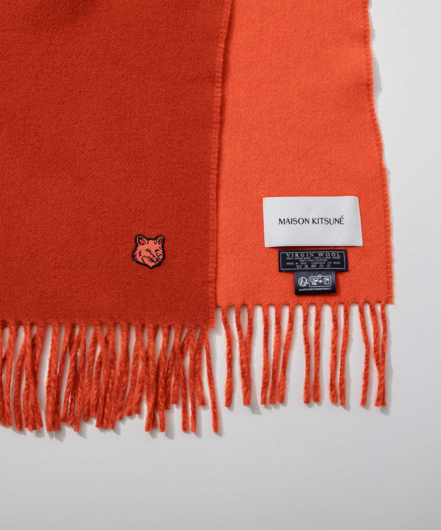 メゾンキツネ MAISON KITSUNE LM06201WA0018 スカーフ FOX HEAD PATCH SCARF メンズ フォックスヘッド  パッチ マ