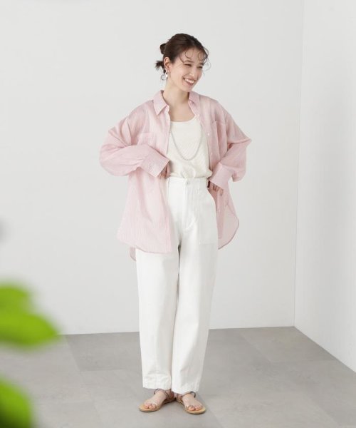 N Natural Beauty Basic(エヌナチュラルビューティベーシック)/シアーストライプシャツ 24SS/img38