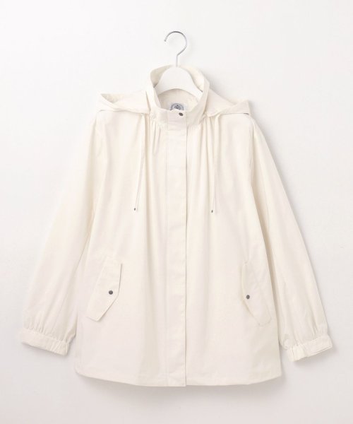 【洗える・撥水】マイクロタフタ フーデッド ショート コート 