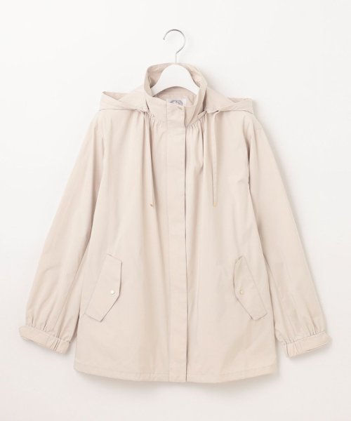 【洗える・撥水】マイクロタフタ フーデッド ショート コート 