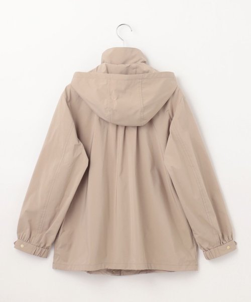 【洗える・撥水】マイクロタフタ フーデッド ショート コート 