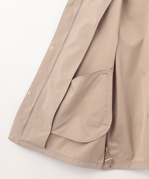 【洗える・撥水】マイクロタフタ フーデッド ショート コート 