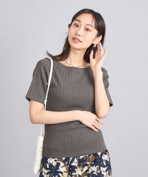 coen(coen)/【WEB限定】USAコットンワイドリブボートネックTシャツ/img15