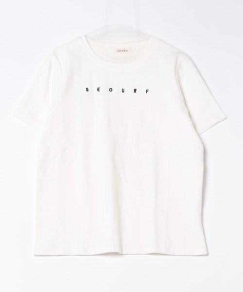 aimoha(aimoha（アイモハ）)/ロゴ刺繍Tシャツ/img27